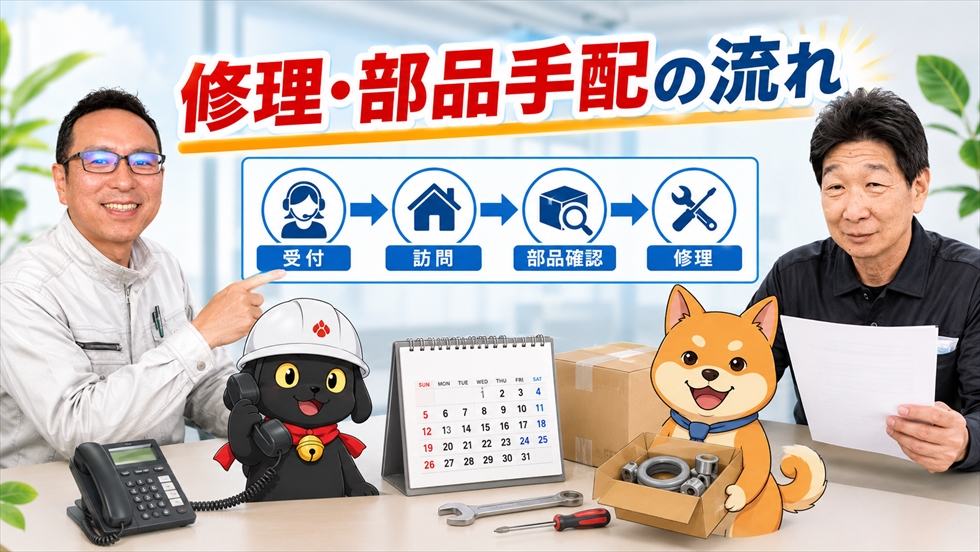 エコキュートのメーカー修理と部品手配の流れ