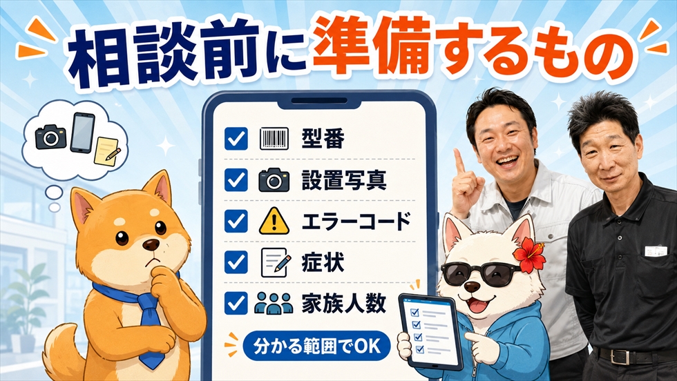 エコキュート相談前に準備する型番や設置写真などのチェックリスト