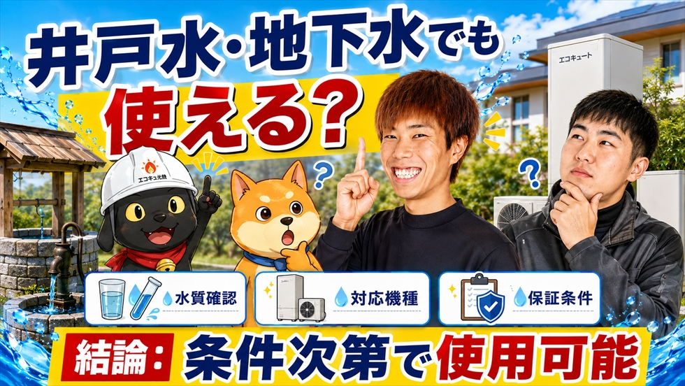井戸水・地下水でもエコキュートは条件次第で使用可能