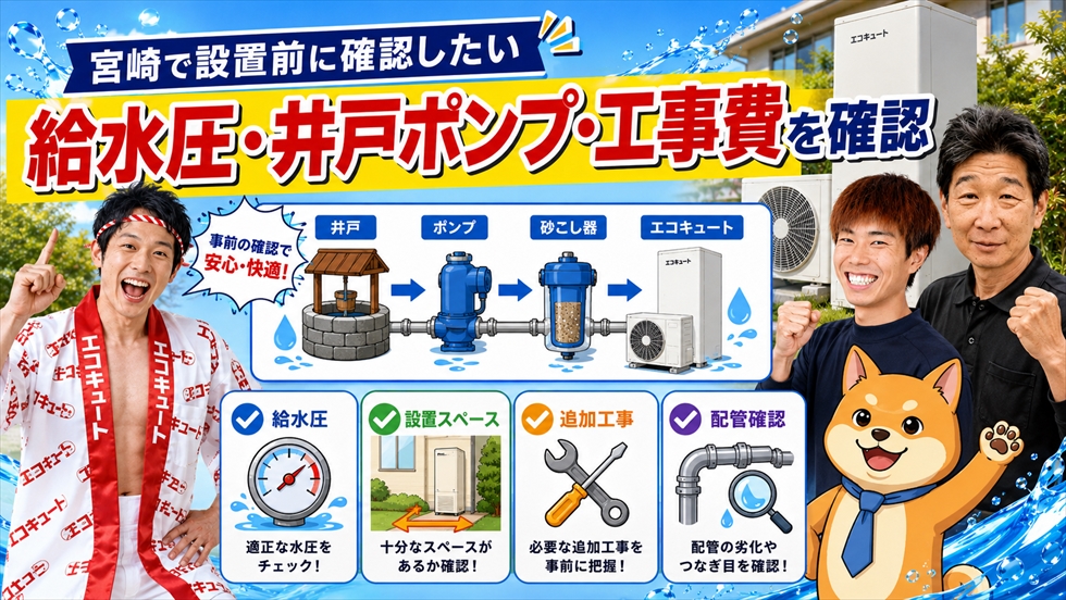 宮崎の井戸水住宅で確認する給水圧 井戸ポンプ 砂こし器 工事費