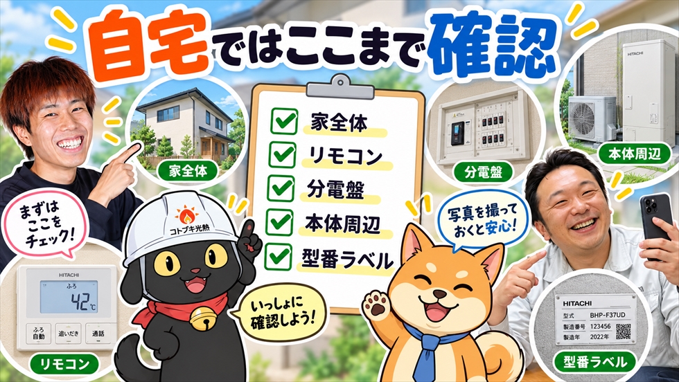 エコキュートのリモコン不具合で自宅で確認できる範囲