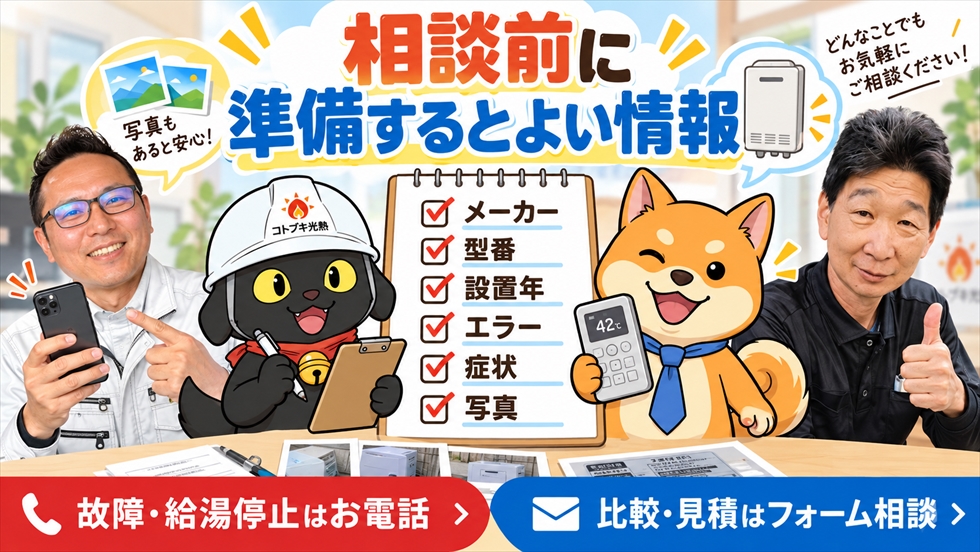 エコキュート相談前に準備しておくとよい情報のチェックリスト