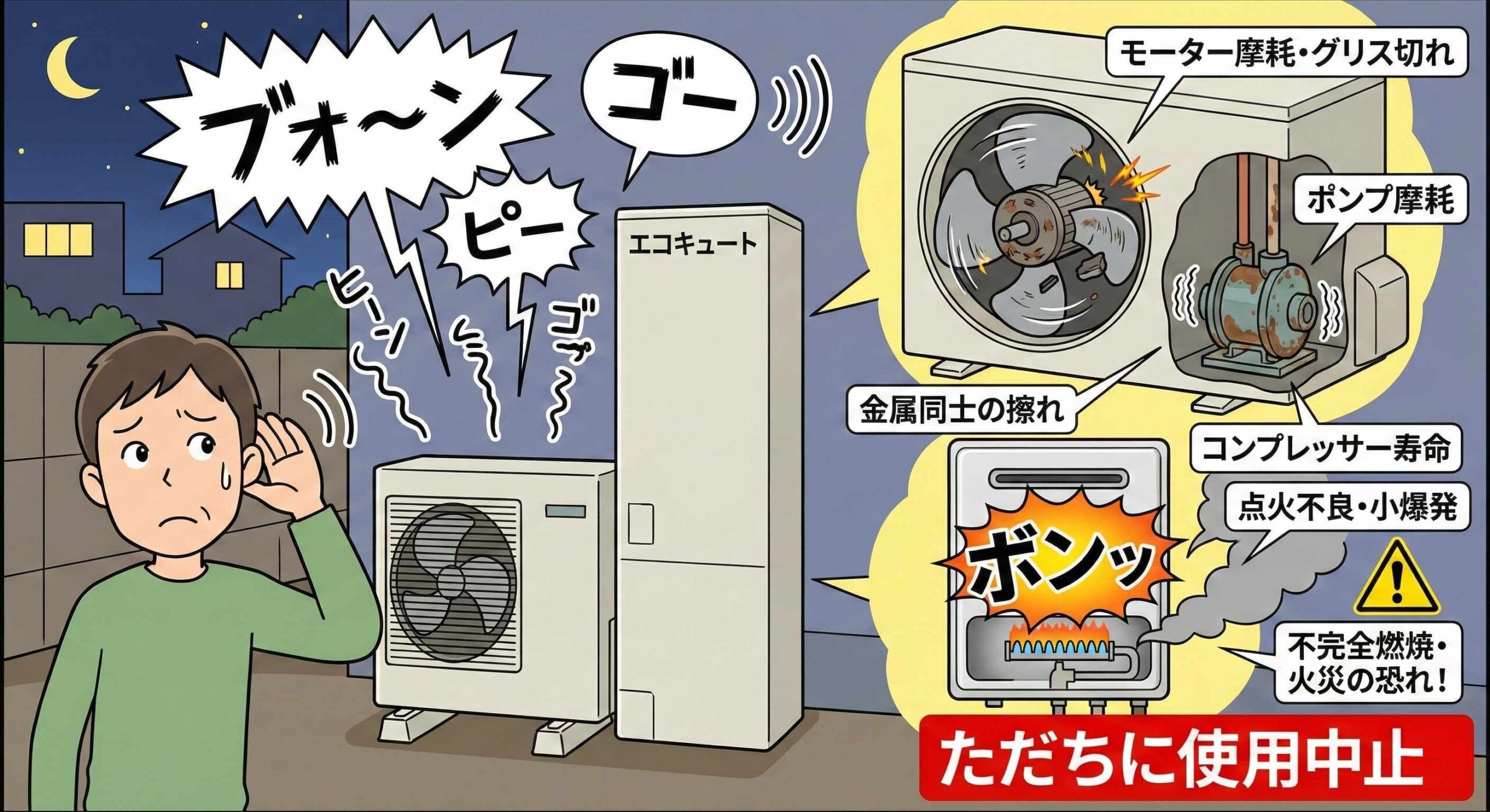 ガス給湯器 寿命 リモコン 異音がする