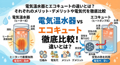 電気温水器とエコキュートの違いとは？ それぞれのメリット・デメリットや電気代を徹底比較