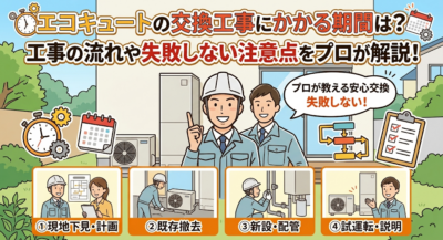 エコキュートの交換工事にかかる期間は？  工事の流れや失敗しない注意点をプロが解説！