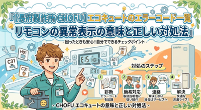 【長府製作所　CHOFU】　エコキュートのエラーコード一覧 リモコンの異常表示の意味と正しい対処法
