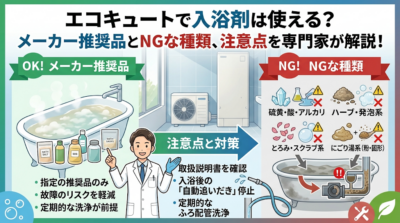 エコキュートで入浴剤は使える？メーカー推奨品とNGな種類、注意点を専門家が解説！