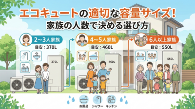 エコキュートの適切な容量サイズ！家族の人数で決める選び方