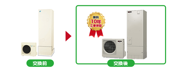 エコキュートからエコキュートの交換事例1