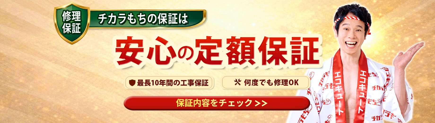 チカラもちの保証は安心の定額保証