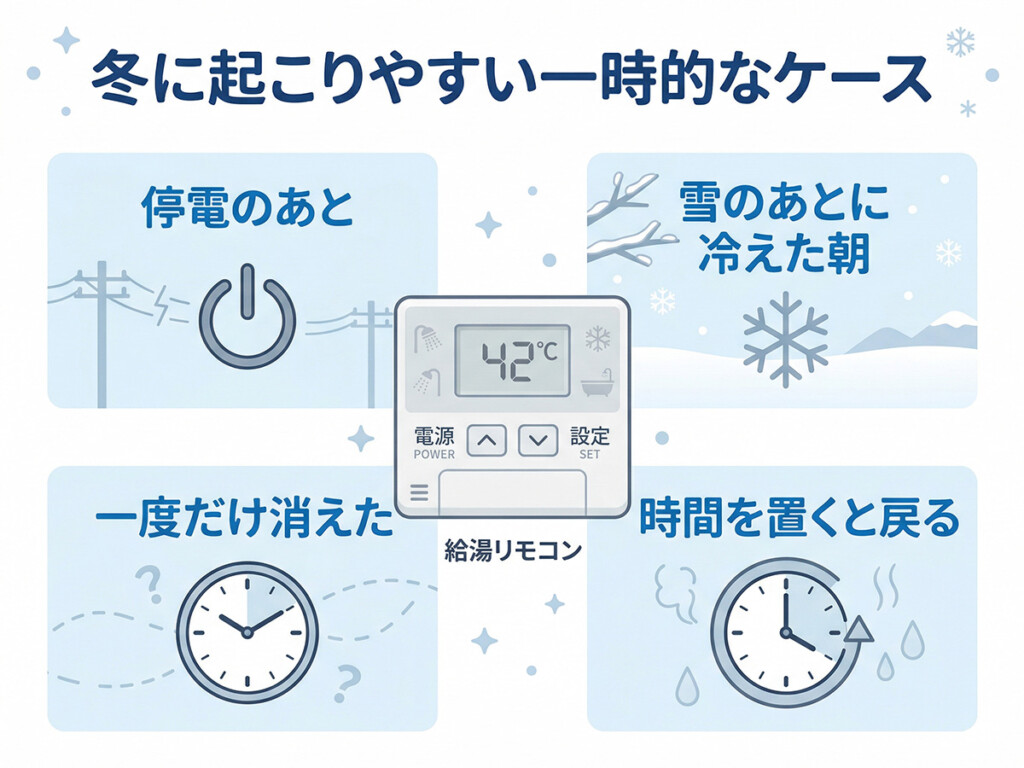 冬にリモコンがつかなくなる一時的なケースをまとめた図解
