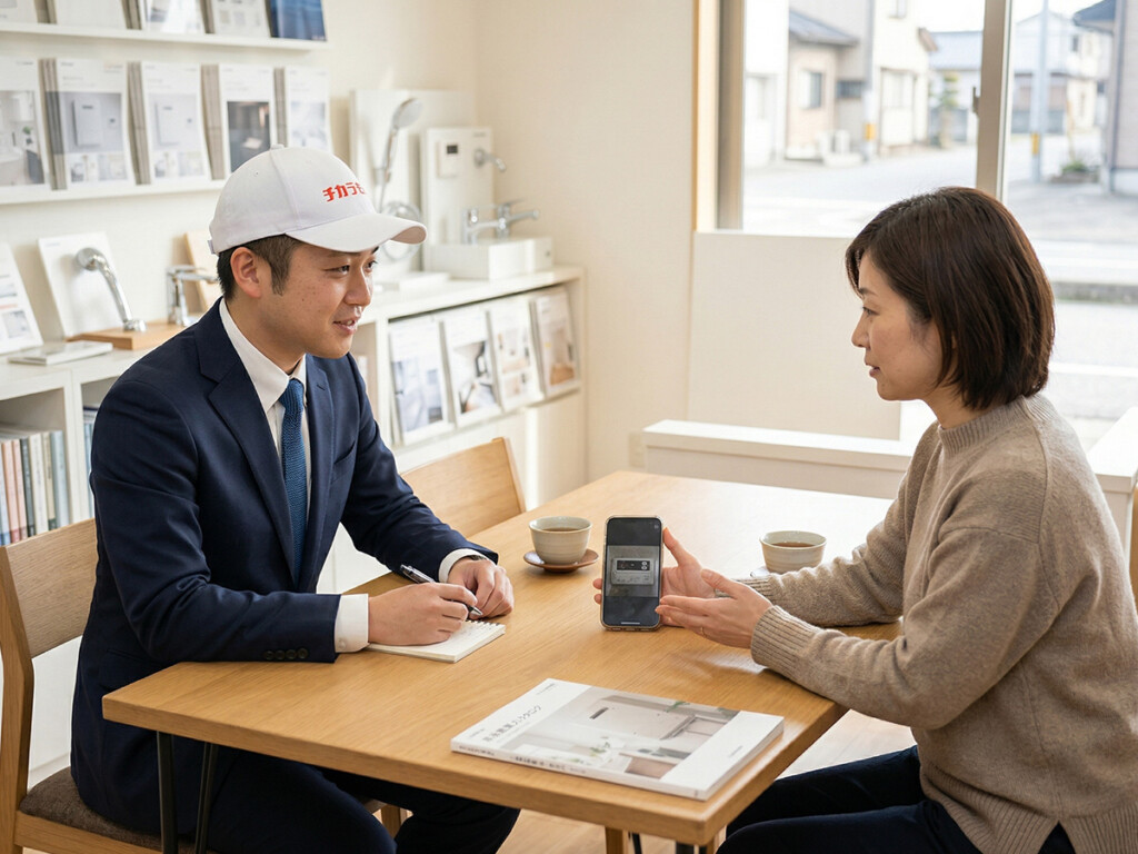 チカラもち富山店でリモコンの不調を相談しているイメージ