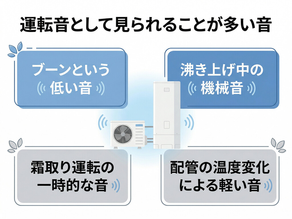 異常ではないこともある運転音をまとめた図解