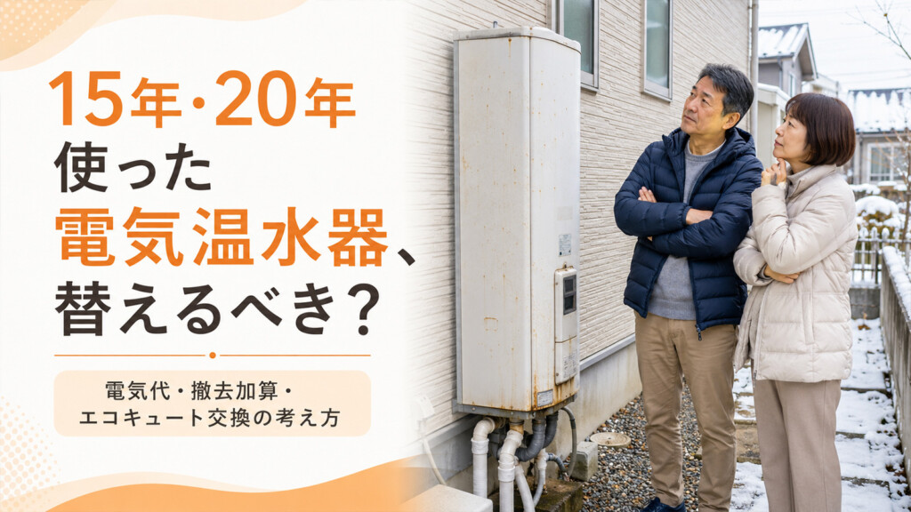 15年・20年使った電気温水器の交換を検討している高岡市の戸建て住宅のアイキャッチ画像