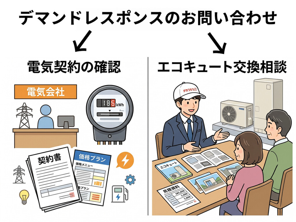 電気契約は北陸電力エコキュート交換相談は専門店へ役割を分けて確認する説明画像