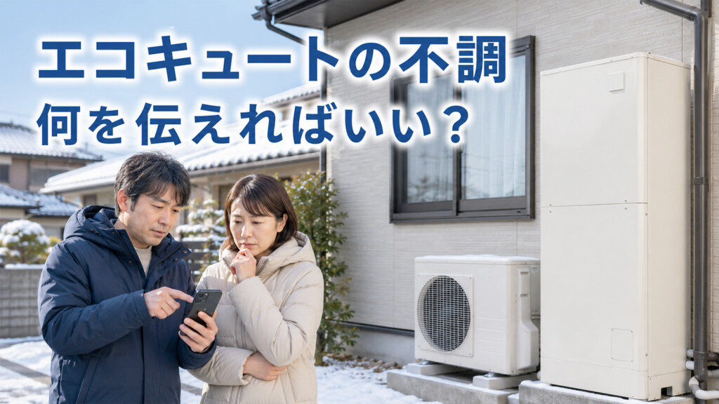 高岡市の戸建て住宅でエコキュートの不調について相談前に確認しているイメージ