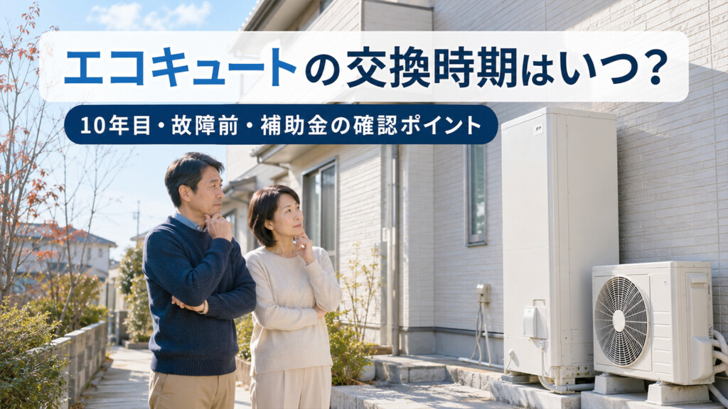 射水市の戸建て住宅でエコキュートの交換時期や補助金について考えているイメージ