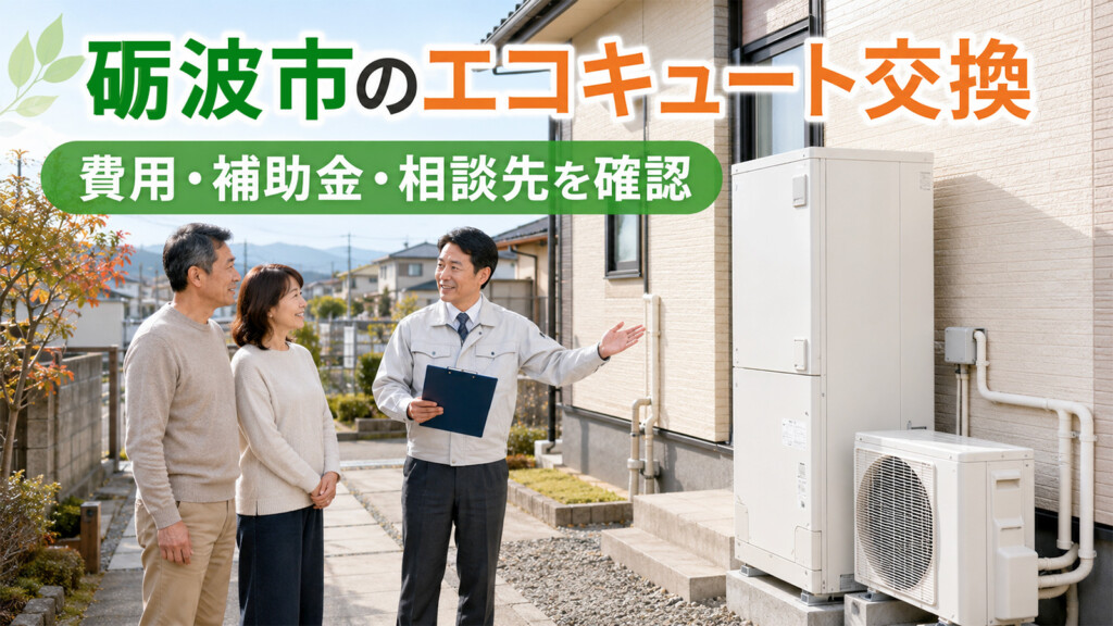 砺波市の戸建て住宅でエコキュート交換について相談しているイメージ