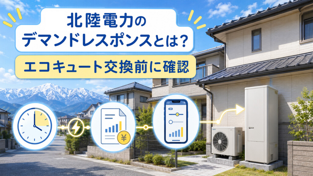 富山県で北陸電力のデマンドレスポンスとエコキュート交換前の確認ポイントを相談しているイメージ