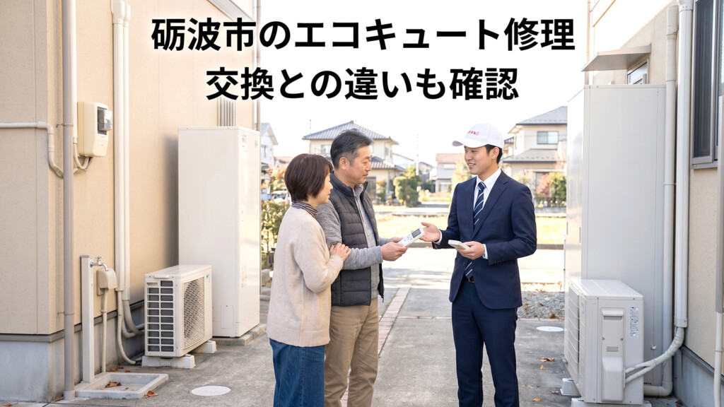 砺波市でエコキュート修理や交換について相談しているイメージ
