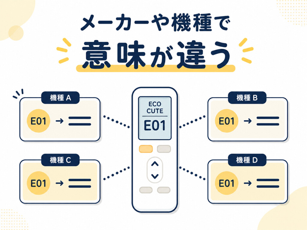 エコキュートのエラーコードが出た時に最初に確認したい内容を整理した説明画像