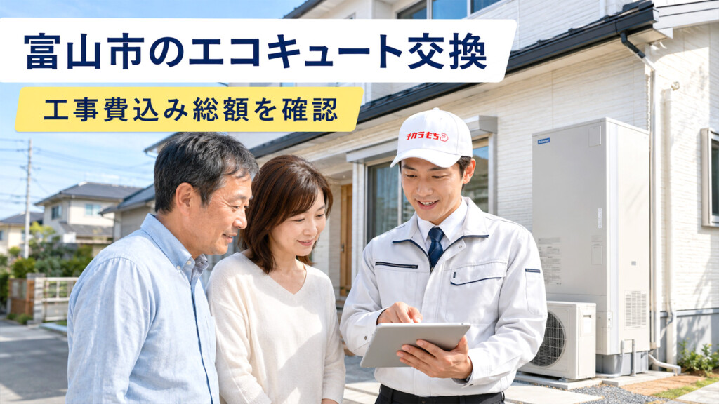 富山市でエコキュート交換の工事費込み総額を相談しているイメージ