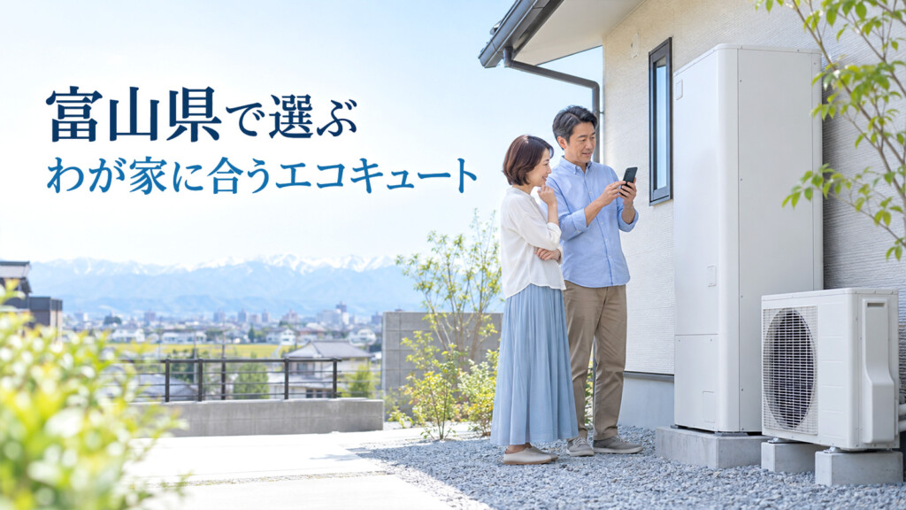 富山県で自宅に合うエコキュートの選び方を考えている家族のイメージ